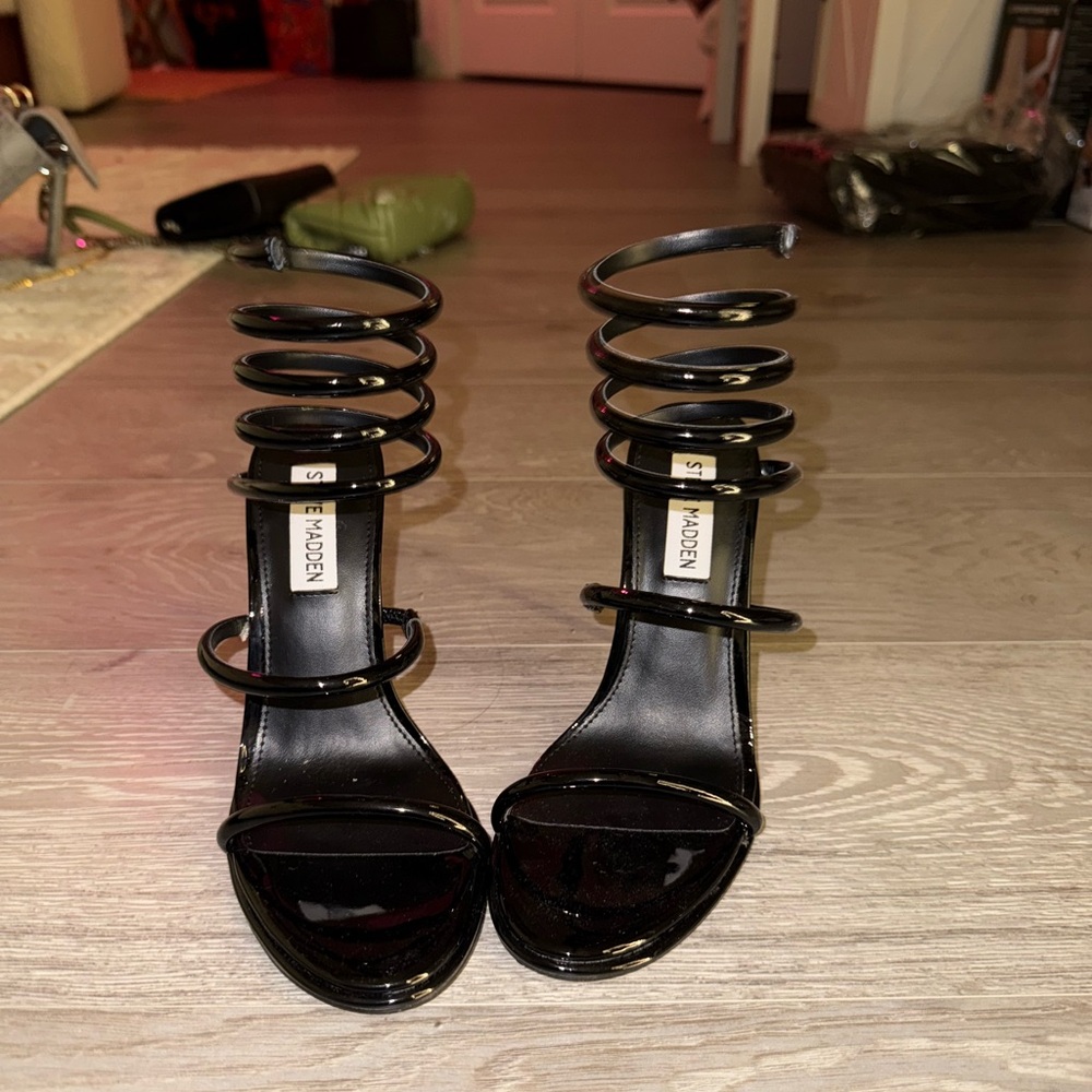 Steve Madden Black Strappy Heels